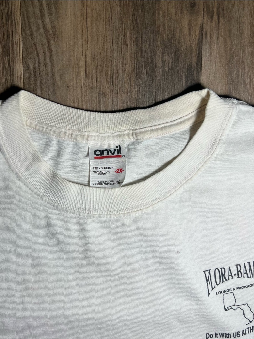 Vintage Y2K Flora-Bama Do It With Us At The Line Graphic Print T-shirt Florida - Picture 4 of 4